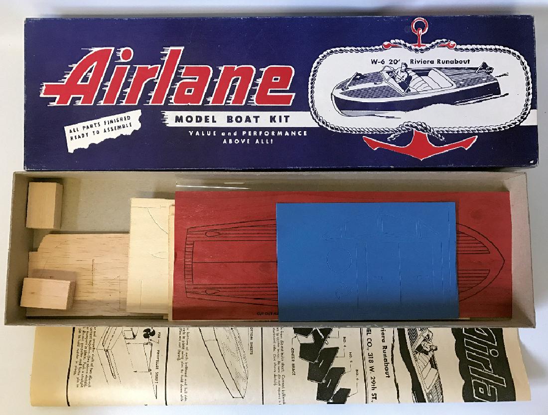 Vintage AIRLANE W-6 20' RIVIERA RUNABOUT Wood Model Kit (1 of 1)