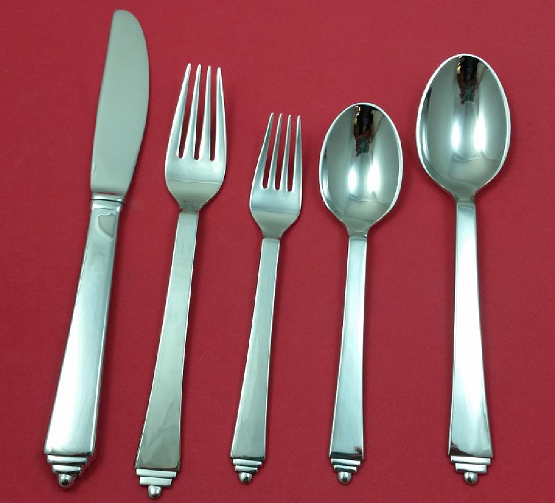 Georg Jensen Set of 8 Five Piece Pyramid Place Settings (1 of 4)