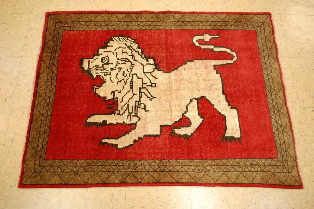 Antique Persian Shiraz Qashkai Wool Rug 3' 4"x4'6" (1 of 10)