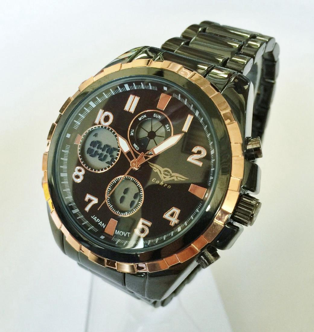 Cohro G M T Sky Shock S0910rg Rose Gold Stingray Seiko: cohro g m t sky shock s0910rg rose gold stingray seiko movement watch brand: cohro designs display: analog & digital gender: men's style: luxury: sport styles mpn: s0910rg rose gold stingray features: