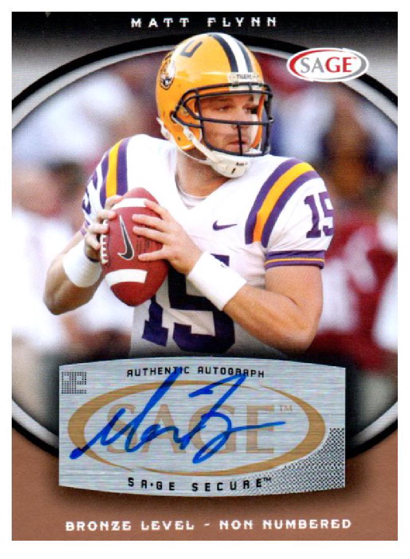 2008 Sage Bronze Level Matt Flynn Autograph Card Non (1 of 2)