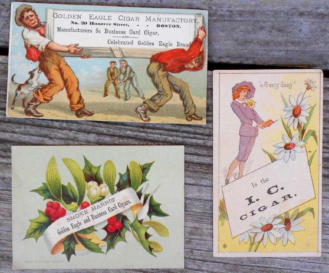 3 trade cards for Golden Eagle Cigar Manufatory (1 of 1)