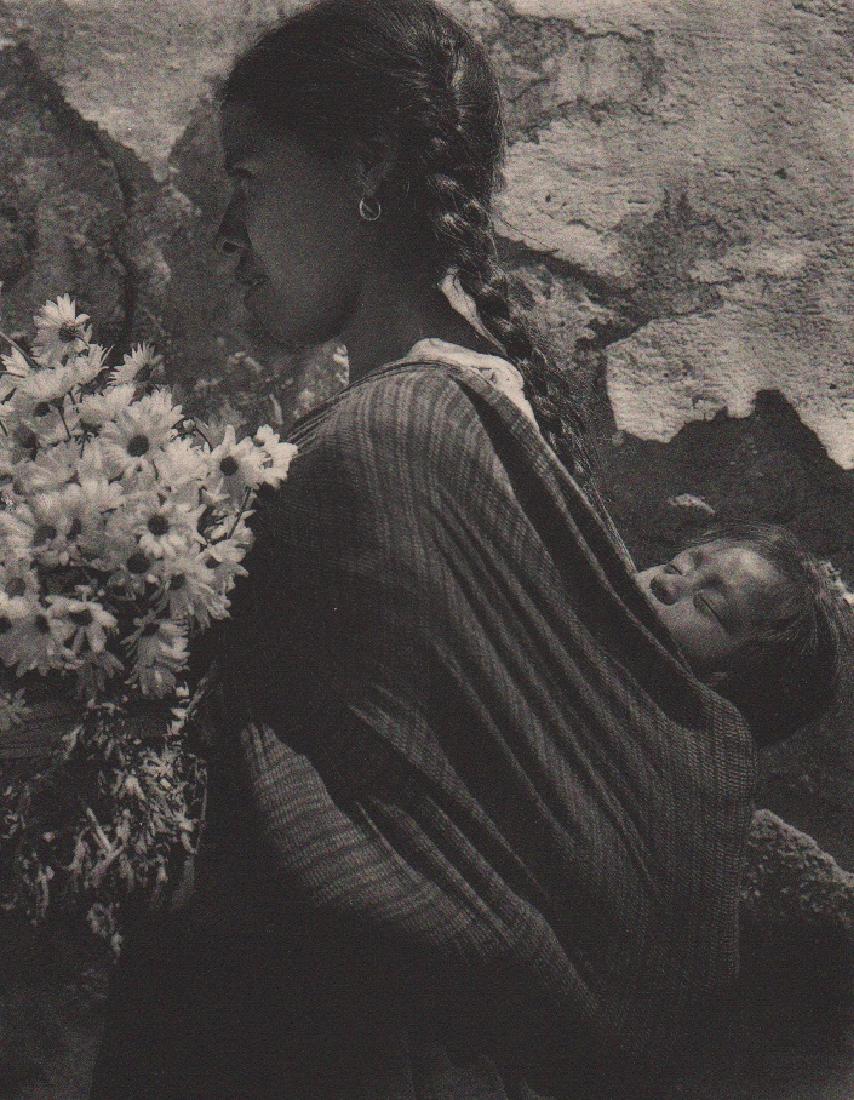 ANTON BRUEHL - Mother and Child of Xochimilco, Mexico: Artist: ANTON BRUEHL Print Title: Mother and Child of Xochimilco, Mexico Medium: Collotype Printing Date: 1933 Printer: Photochrome Press, USA Limited Edition of 1000, unnumbered copy Image Size: 7"x 