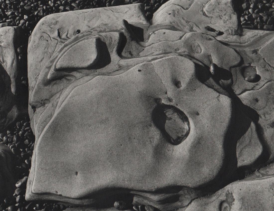EDWARD WESTON - Eroded Rock, Point Lobos, 1930,: Artist: EDWARD WESTON Print Title: Eroded Rock, Point Lobos, 1930, Printing Date: Early 1970s Medium: Sheet-fed Gravure Printed in the USA Image Size: 9" x 7" Paper Size: 10.5" X 13.5" Edward Henry We