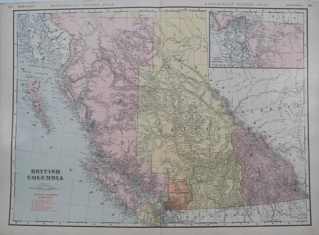 Rand McNally: Map of British Columbia, 1911 (1 of 1)