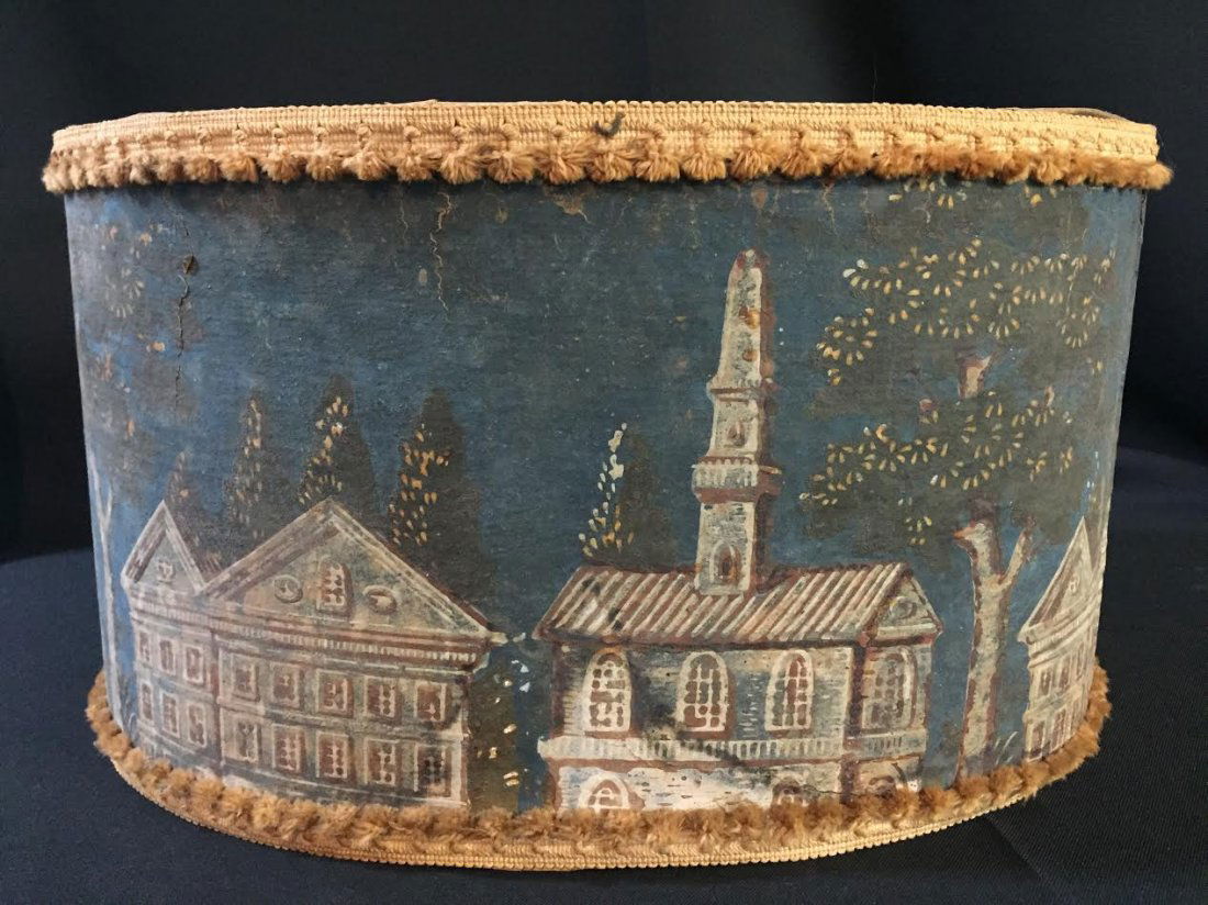 1820's Large Wallpaper Hat Box (1 of 7)