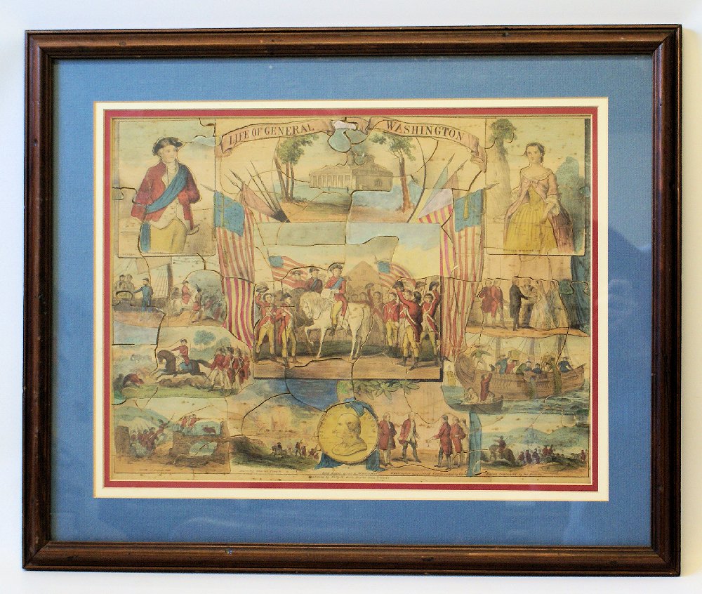 Early 1800's Life of George Washington Framed Puzzle (1 of 1)