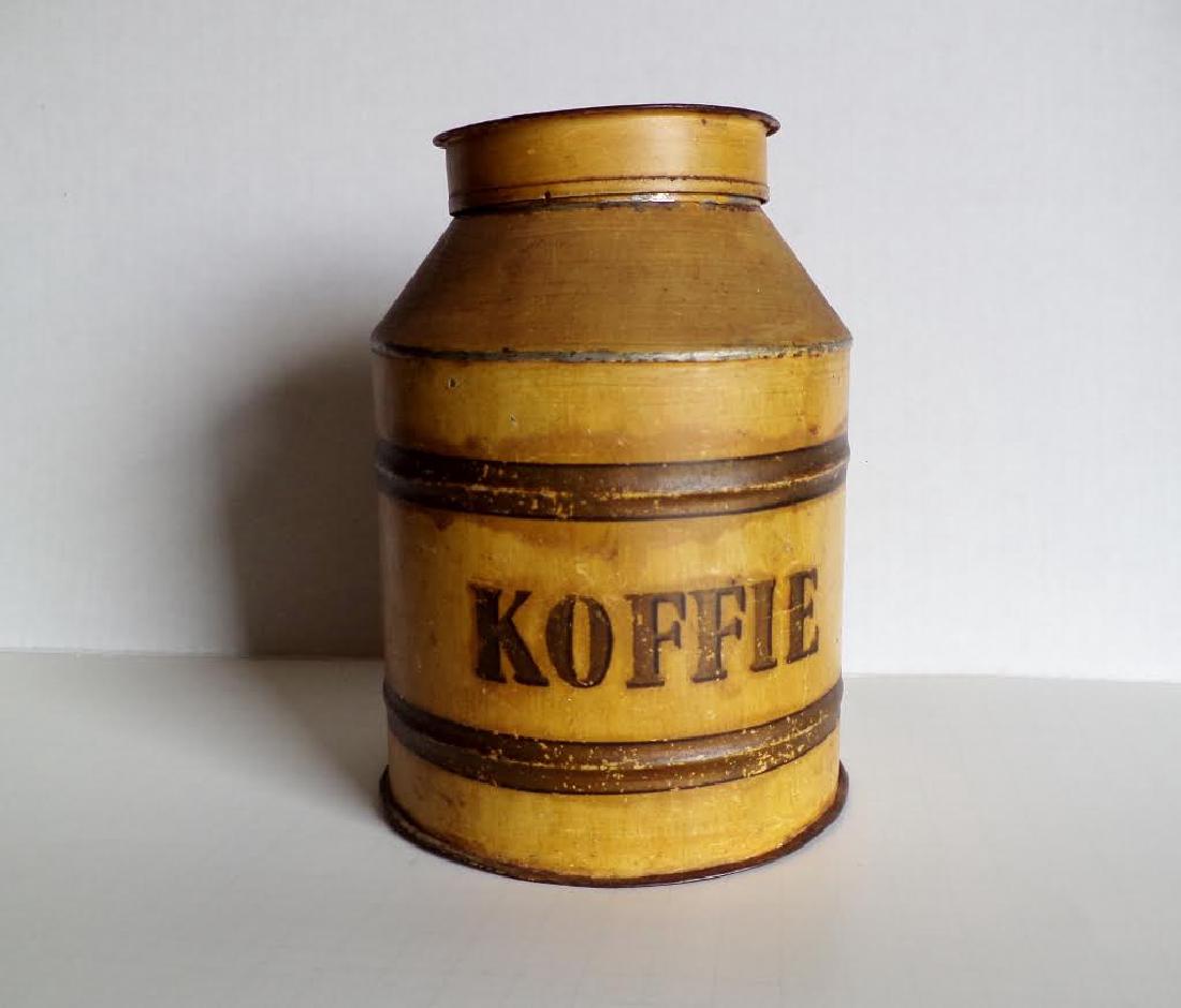 1890's Pennsylvania Dutch Coffee "Koffie" Tin Canister (1 of 5)