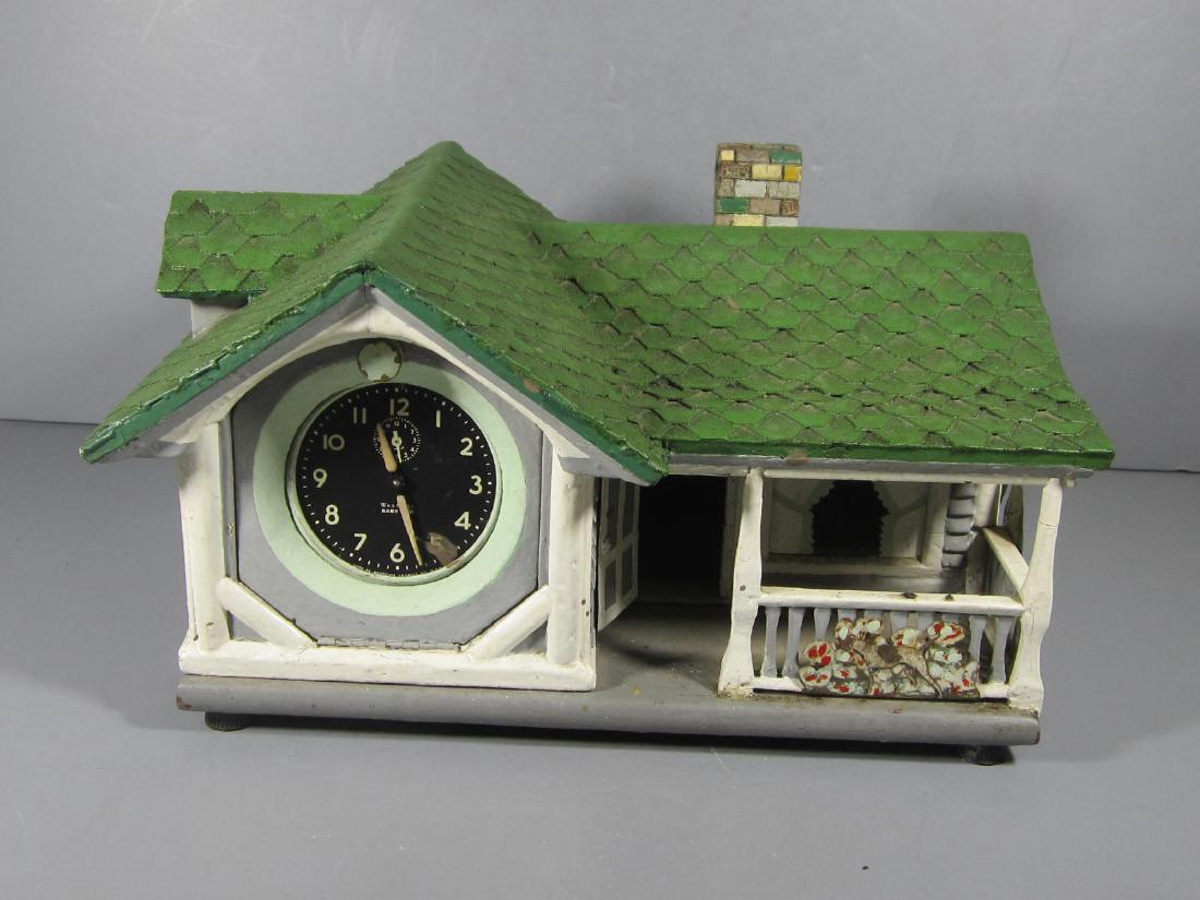 Folk Art House w/ Clock (1 of 8)
