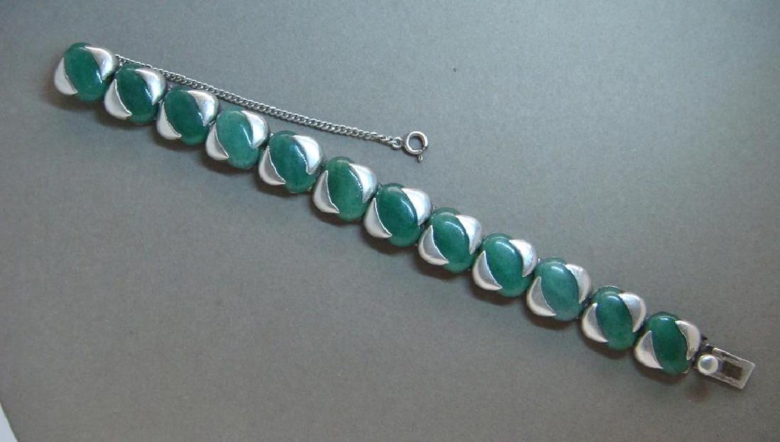 Vintage Antonio Pineda 970 Silver Jade Bracelet, 1950 (1 of 9)