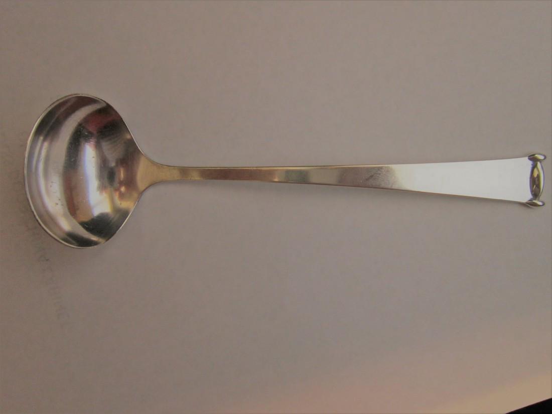 Paul Adler Vintage Sterling Silver Ladle: Paul Adler Vintage Sterling Silver Ladle, active only between 1945-1946 - cousin of Allan Adler, marked "Relda" for adler spelled backwards - appx 5 1/4" l bowl of ladle shows use. 20.3g Please note t