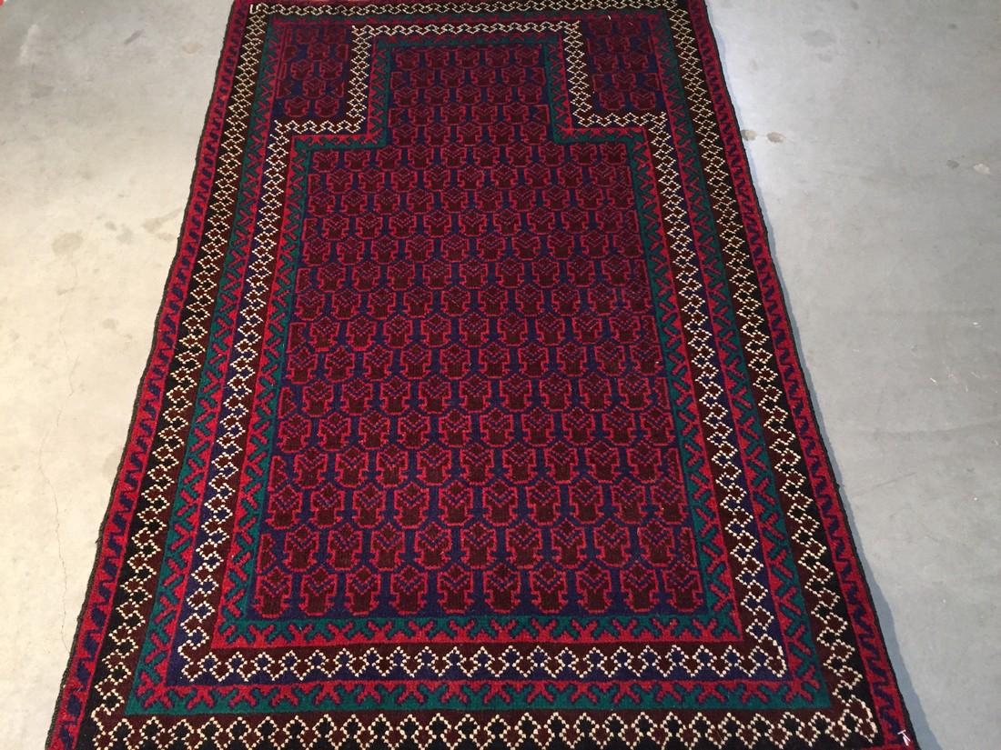 Hand Knotted Wool Prayer Rug 3'x4'8" (1 of 7)