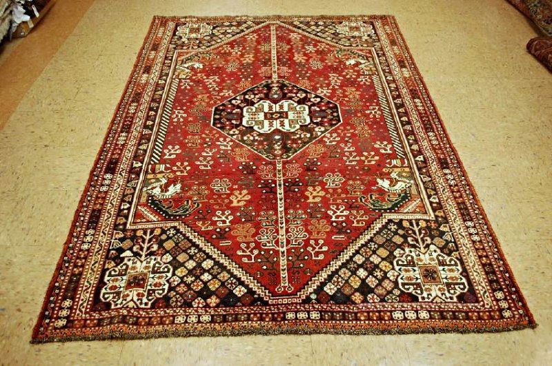 Antique Shiraz Afshar Qashkai Wool Rug 5'8"x6'6" (1 of 10)