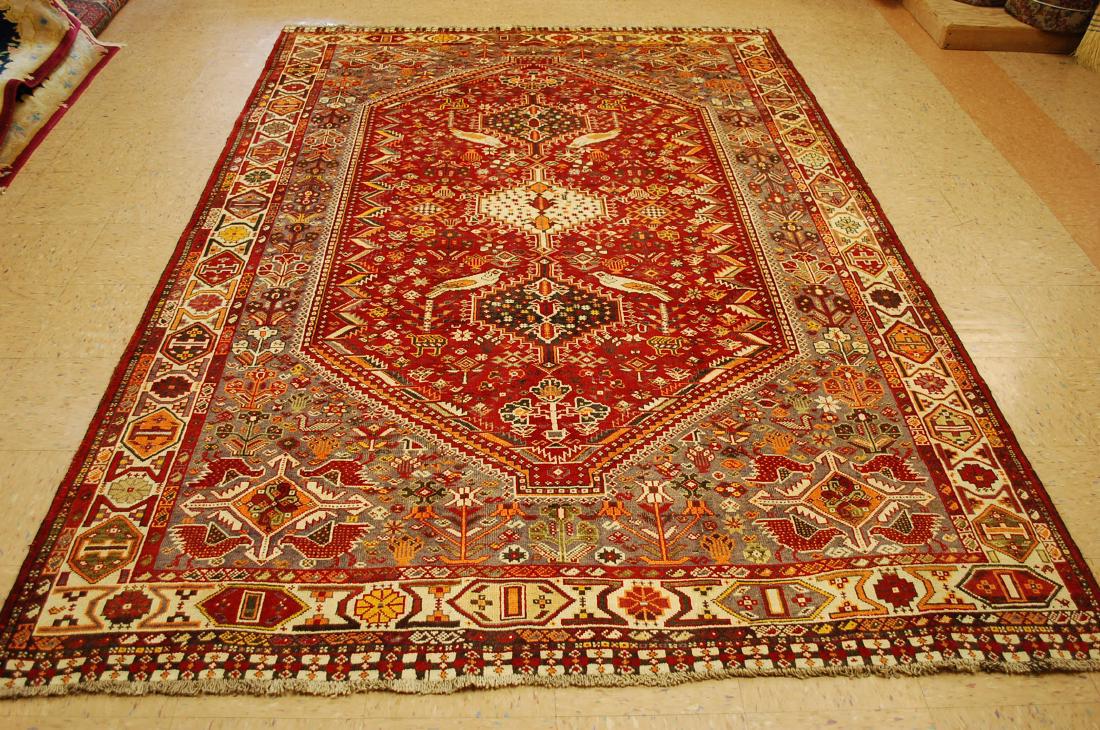 Antique Persian Shiraz Qashkai Wool Rug 6'7"x9'9" (1 of 10)