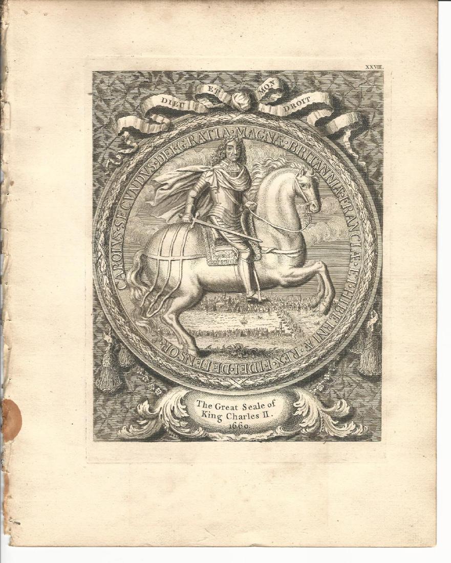 1753 Engraving Great Seal of Charles II (1 of 2)