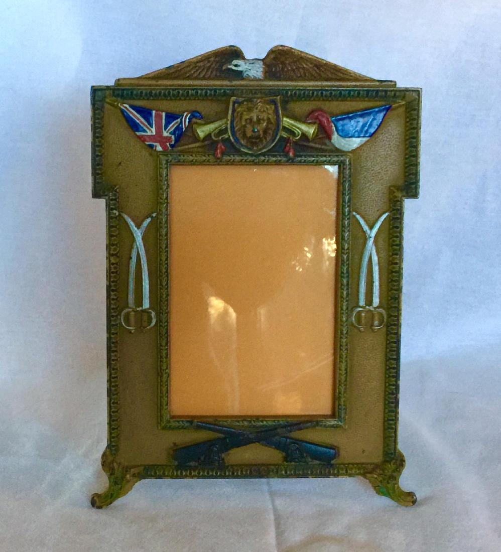 Vintage Enameled Brass or Bronze British Military Frame (1 of 7)