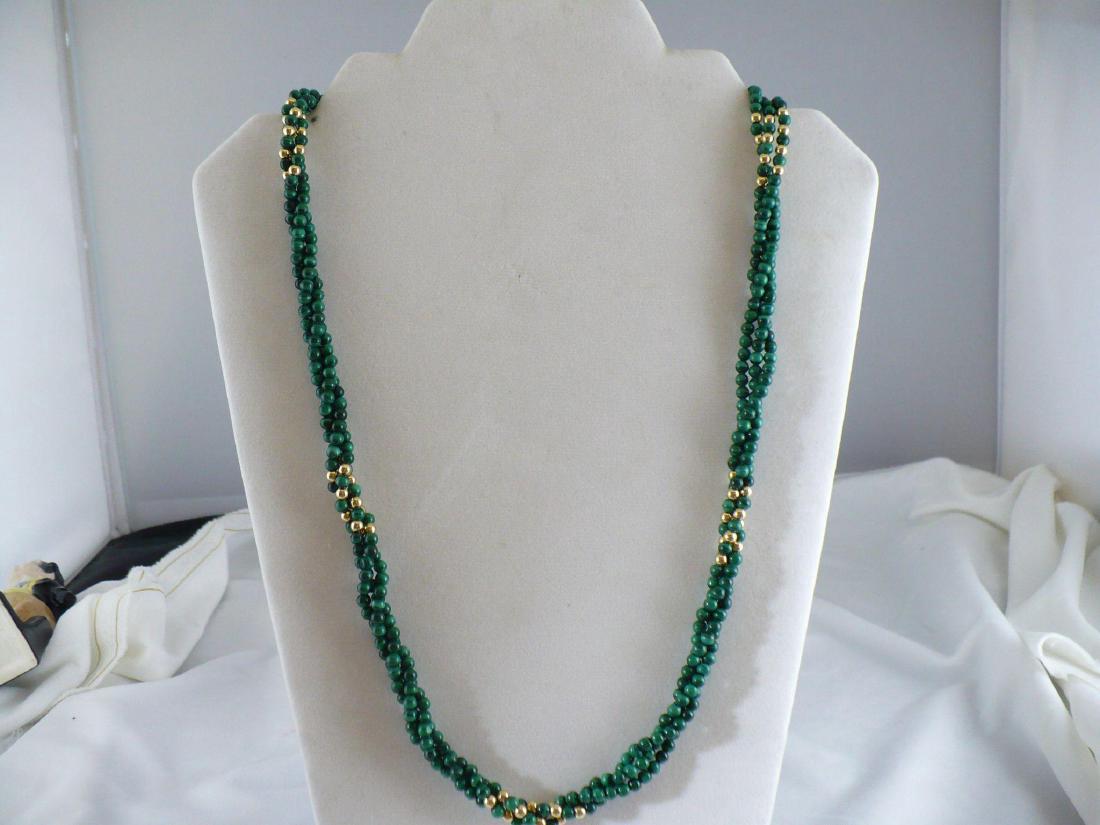 Vintage 14kt Yellow Gold and Malachite Necklace (1 of 4)