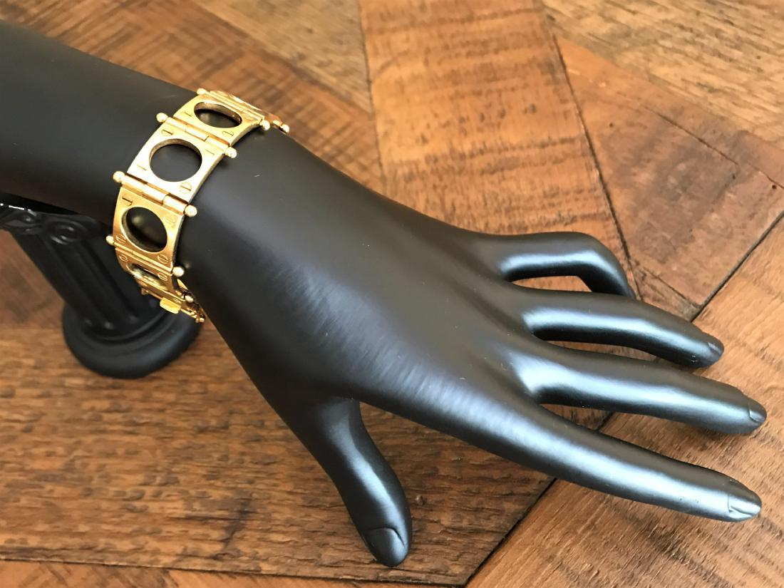 Estate Signed Modernist 18k Panel Bracelet (1 of 5)