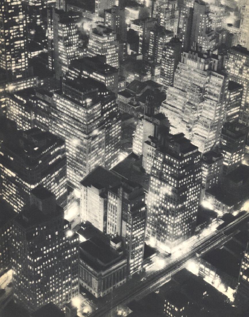 BERENICE ABBOTT - Skyline at Night: Artist: BERENICE ABBOTT Print Title: Skyline at Night Medium: Sheet-Fed Gravure Printing Date: 1936 Printed USA Image Size: 8" X 10" Berenice Abbott originally named Bernice Abbott, was an American ph