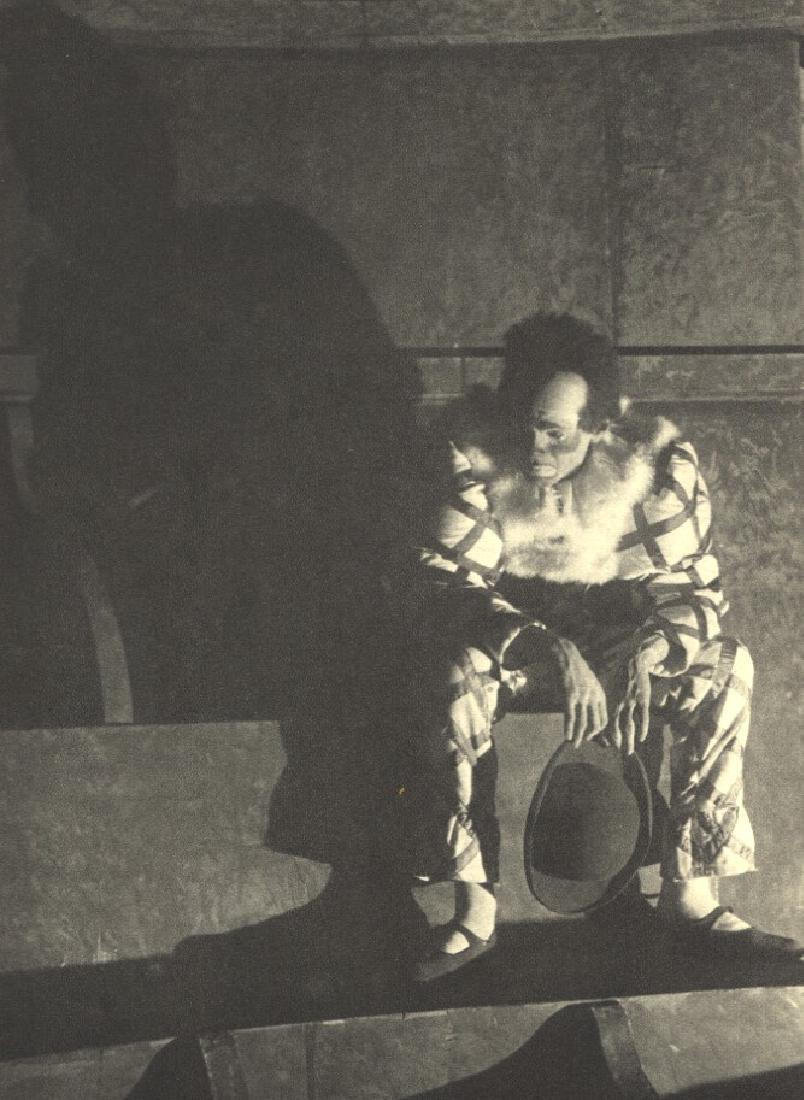 MARIO BUCOVICH - Sad Clown: Artist: MARIO BUCOVICH Print Title: Sad Clown From an incredible 1920s collection of European Photographers Medium: Vintage Sheet-fed Gravure Printing Date: mid - 1920s Printed: Berlin, Germany Image 