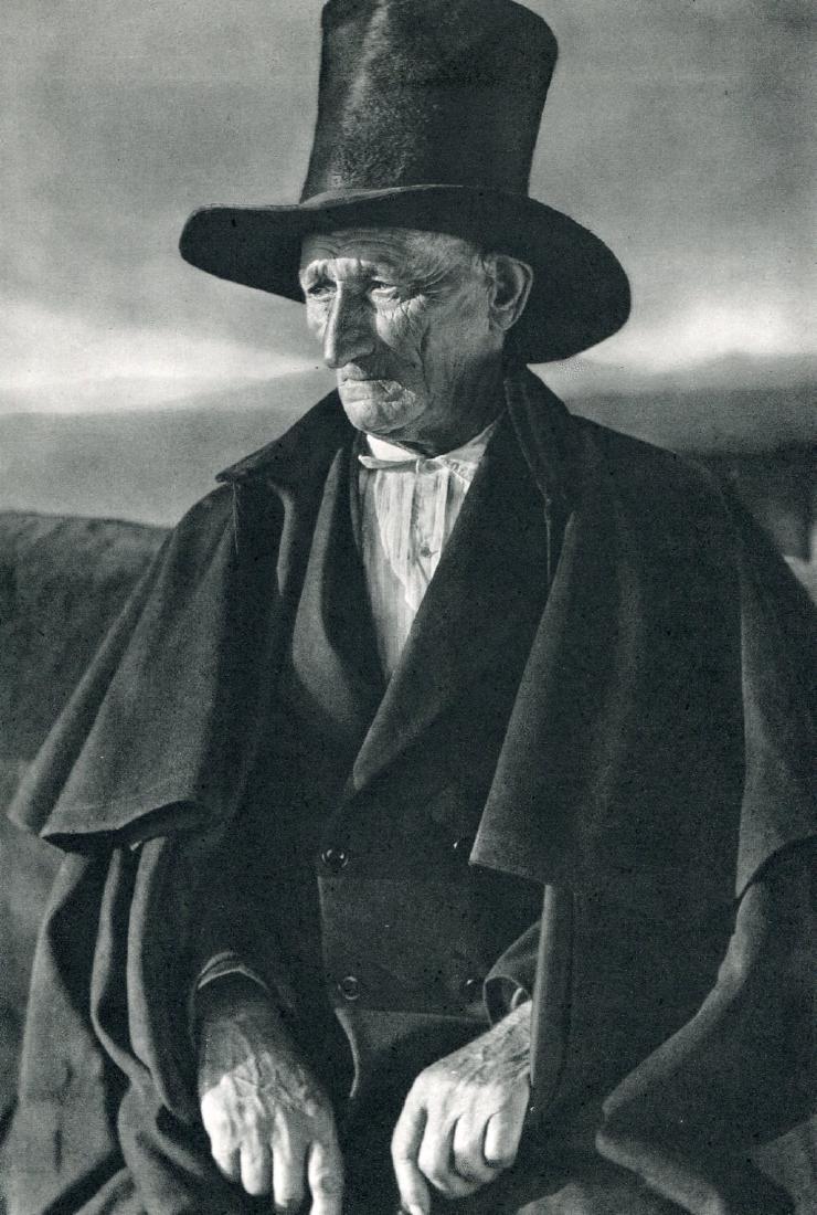 JOSE ORTIZ ECHAGUE - Lino in Mourning: Artist: JOSE ORTIZ ECHAGUE Print Title: Lino in Mourning Medium: Vintage Sheet-fed Gravure Printing Date: 1963 Printed: Spain Image Size: 6" X 8.5"" JOSE ORTIZ ECHAGUE (1886 - 1980) was a Spanish entr