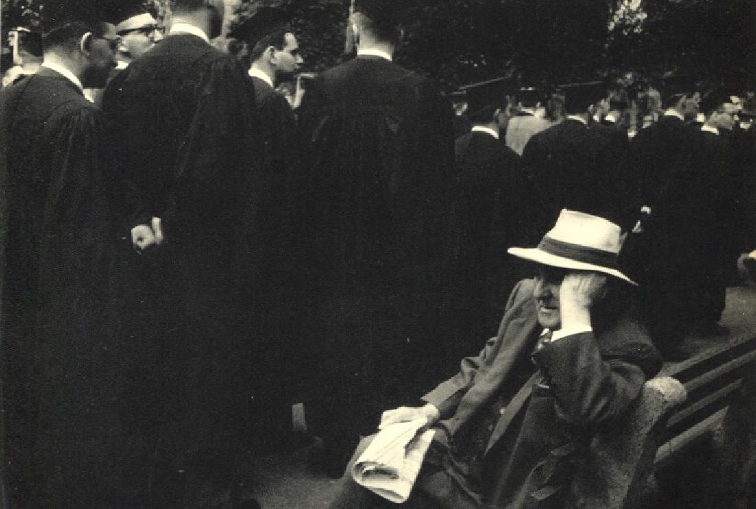 ROBERT FRANK: Yale Commencement, New Haven, Ct.: Artist: ROBERT FRANK Print Title: Yale Commencement, New Haven Green, New Haven, Connecticut. Medium: Vintage Sheet-fed Gravure Printed in 1958 in France Image Size: 7.5 x 5" Robert Frank (b. 1924) is