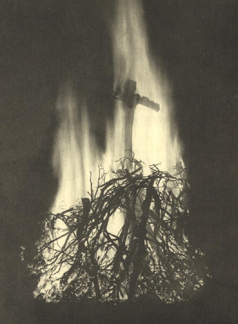J. GROSS - Pyre, Germany: Artist: J. GROSS Print Title: Pyre, Germany From an incredible 1920s collection of European Photographers Medium: Vintage Sheet-fed Gravure Printing Date: mid - 1920s Printed: Berlin, Germany Image Si