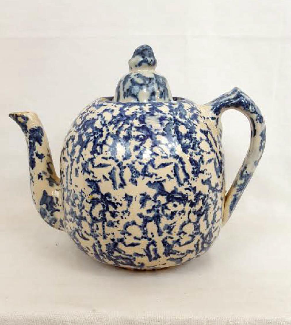 Blue Spongeware Teapot (1 of 6)