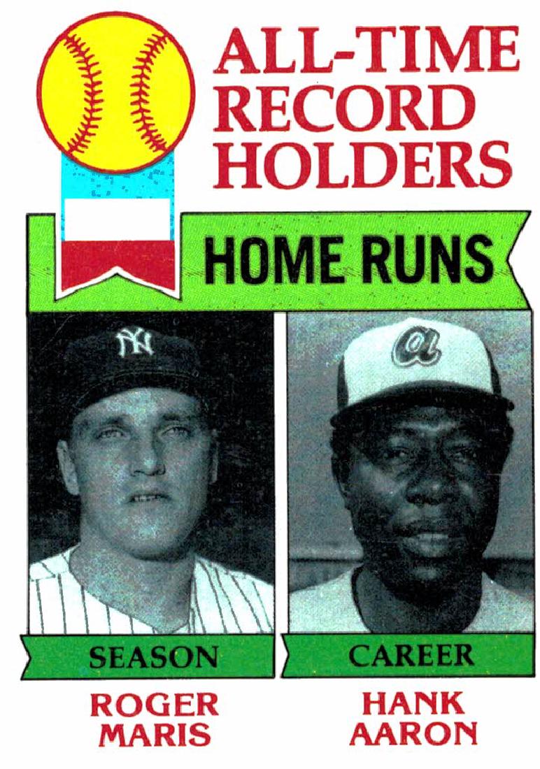 1979 Topps Roger Maris/Hank Aaron HR New York Yankees (1 of 2)