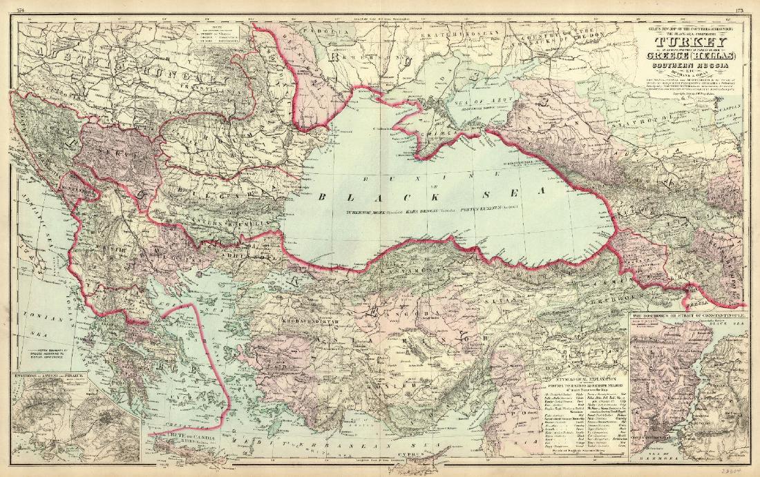 Gray: Map of Countries Surrounding the Black Sea, 1883 (1 of 2)