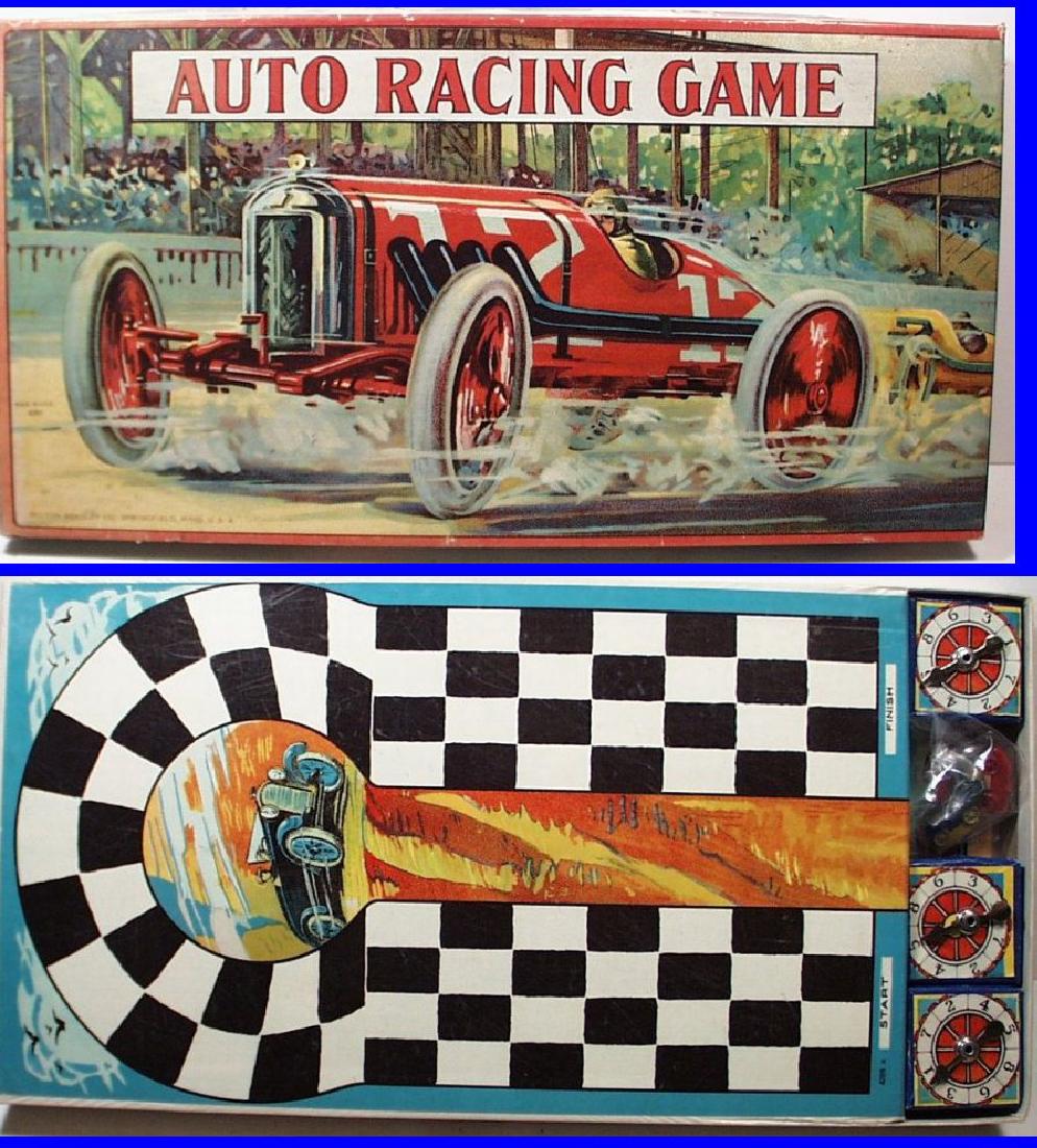 Vintage 1930 AUTO RACE BoardGame #4289 Milton Bradley
