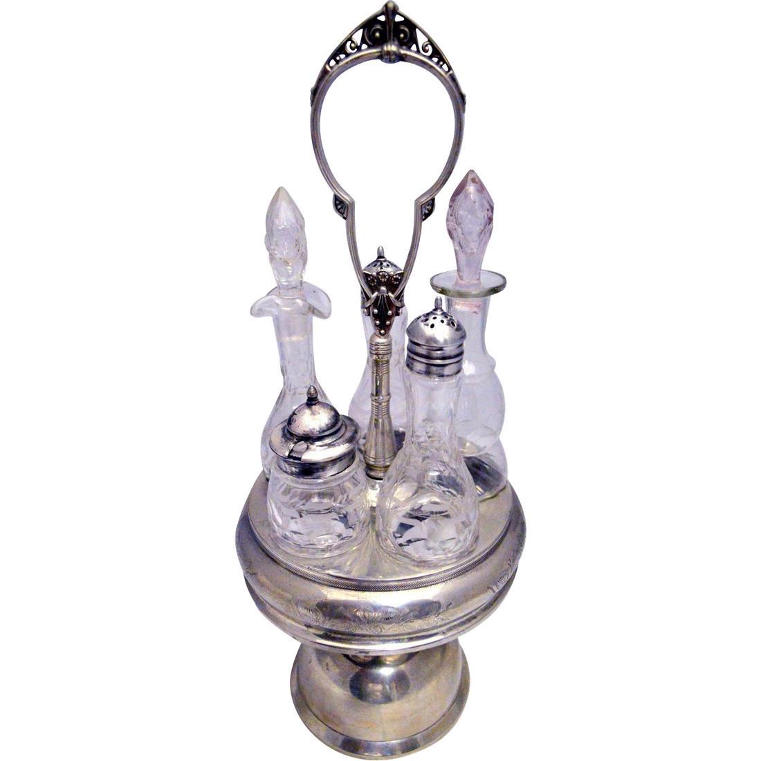 Antique Pairpoint Victorian Castor Cruet Condiment Set