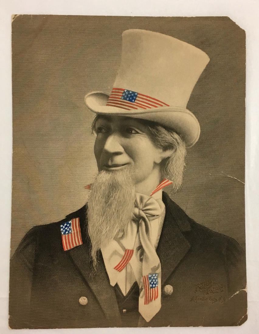 Antique 19thc Uncle Sam American Flag Ad (1 of 4)