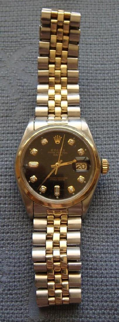 Men's 1968 14 K Gold Black Diamond Dial Rolex Watch (1 of 9)