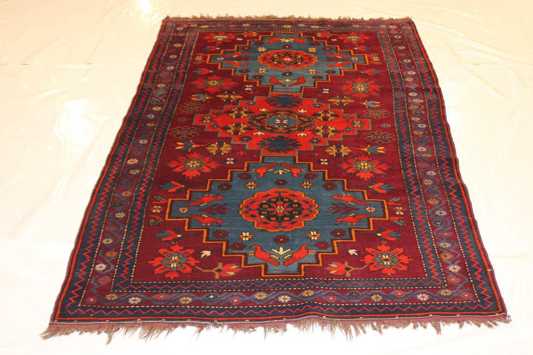 Antique Handmade Kazak Caucasion Rug 4'2" x 6'2" (1 of 10)