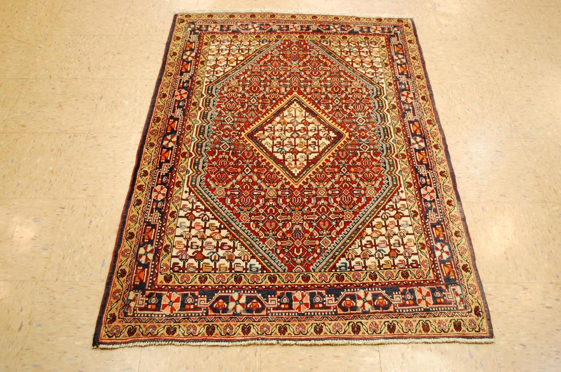 Antique Detailed Persian Sarouk Wool Rug 3'6" x 5'2" (1 of 10)