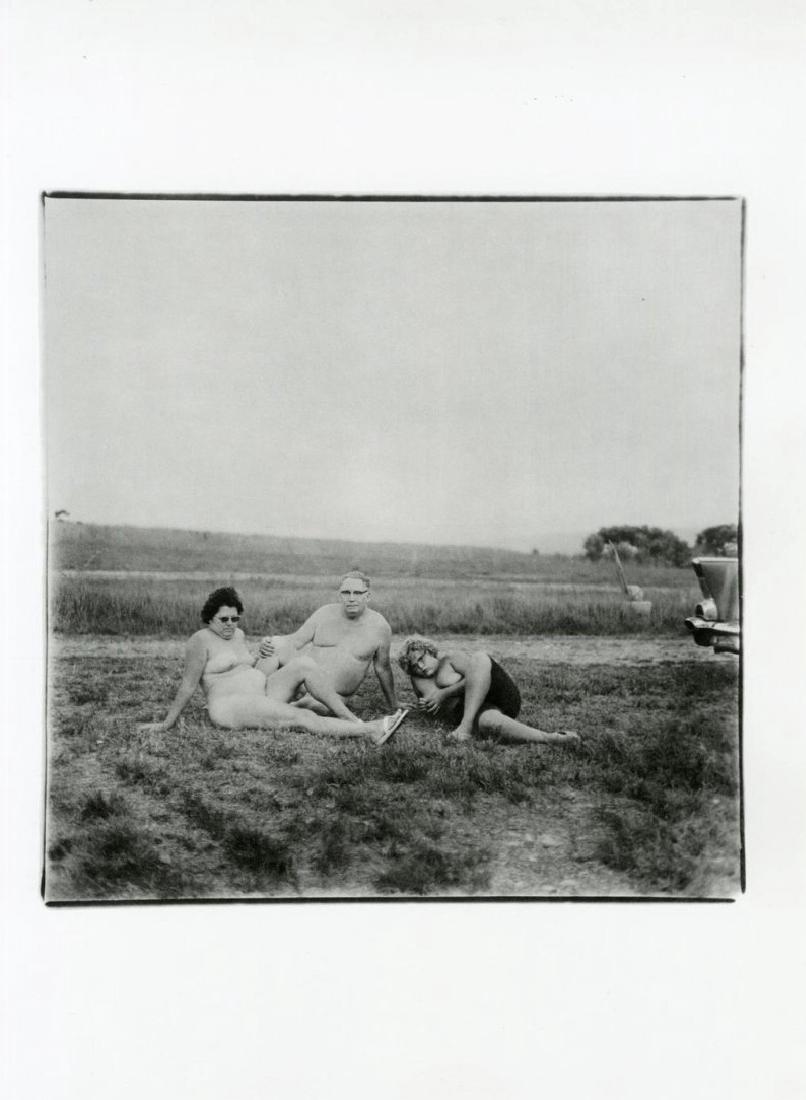 DIANE ARBUS - Nudist Camp, 1965: Artist: DIANE ARBUS Print Title: A Family One Evening in a Nudist Camp, Pennsylvania 1965 Medium: Heliogravure Printed in 1979, Italy Paper Size: 15 3/4 x 11 5/8 in Image Size: 8.5" x 12.5" Diane Arbu