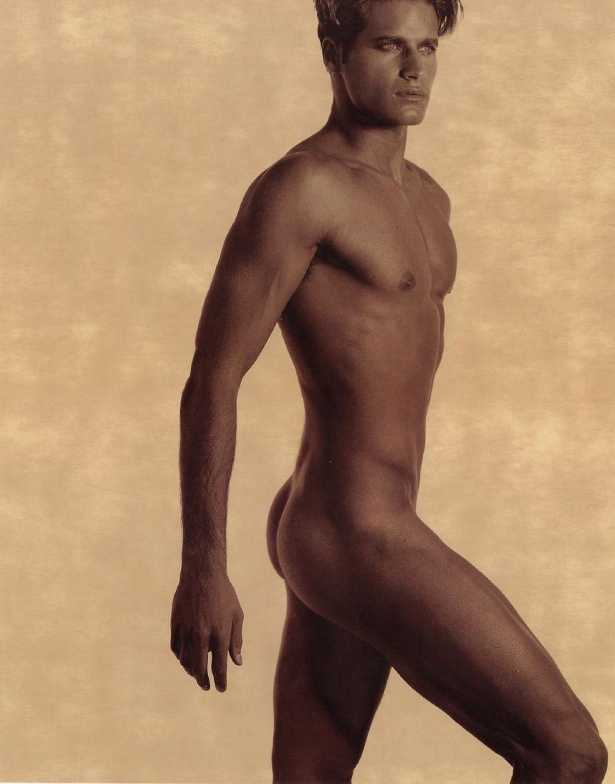 KARL LAGERFIELD - David Miller: Artist: KARL LAGERFIELD Print Title: David Miller Medium: Large Satin Finish Umber PhotoLithos Printer: Upstate Litho, NY Printing Date: 1977 Image Size: 10 x 13 inches Please note that this lot has a