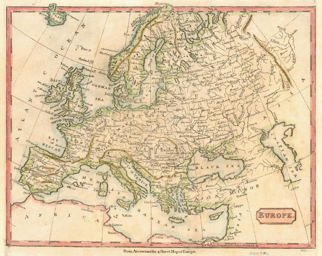 Arrowsmith Map Of Europe 1806 Jul 01 17 Jasper52 In Ny