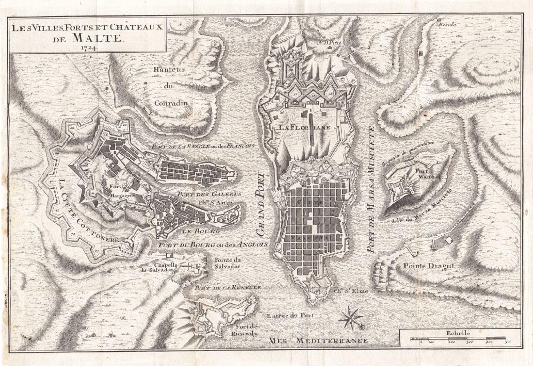 de l'Isle: Les Villes, Forts et Chateaux de Malte, 1724 (1 of 1)