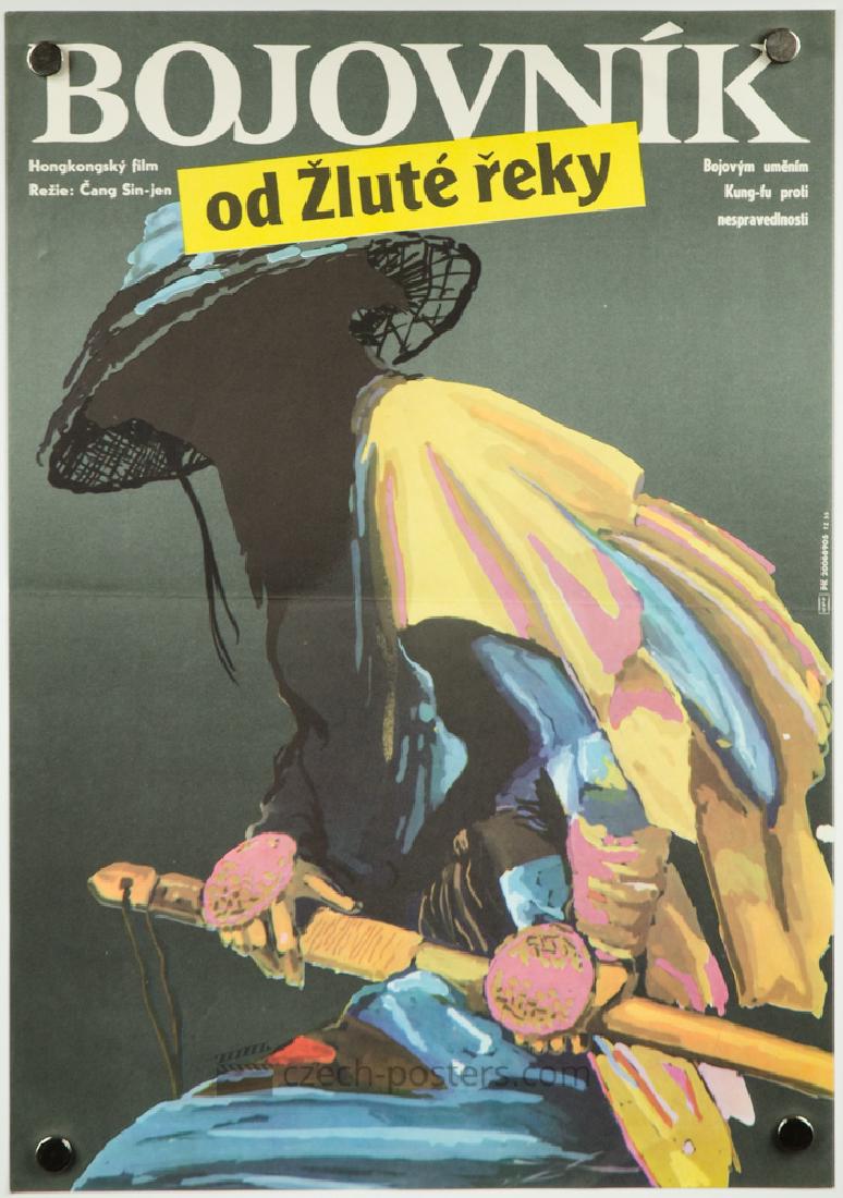 Yellow River Fighter poster: Artist: Pavel Lev Year: 1988 Size Approx: 16×11 inches (A3, 42×30 cm) Movie Origin: Hong Kong, 1988 Original Title: Huang he da xia (Czech: Bojovnik od Zlute reky, US: Yellow River Fighter) Director