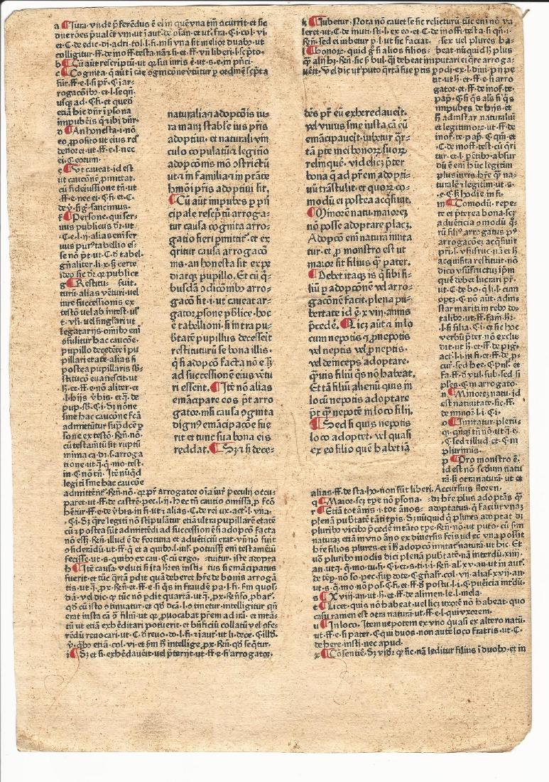 1476 Large Incunabula Leaf Printed Mainz Peter (1 of 2)
