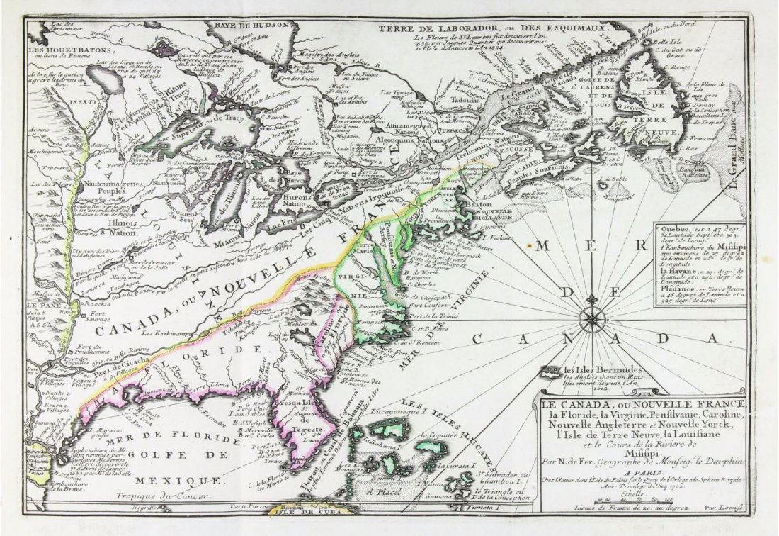Nicolas de Fer: Map of Canada & New France, 1702 (1 of 1)