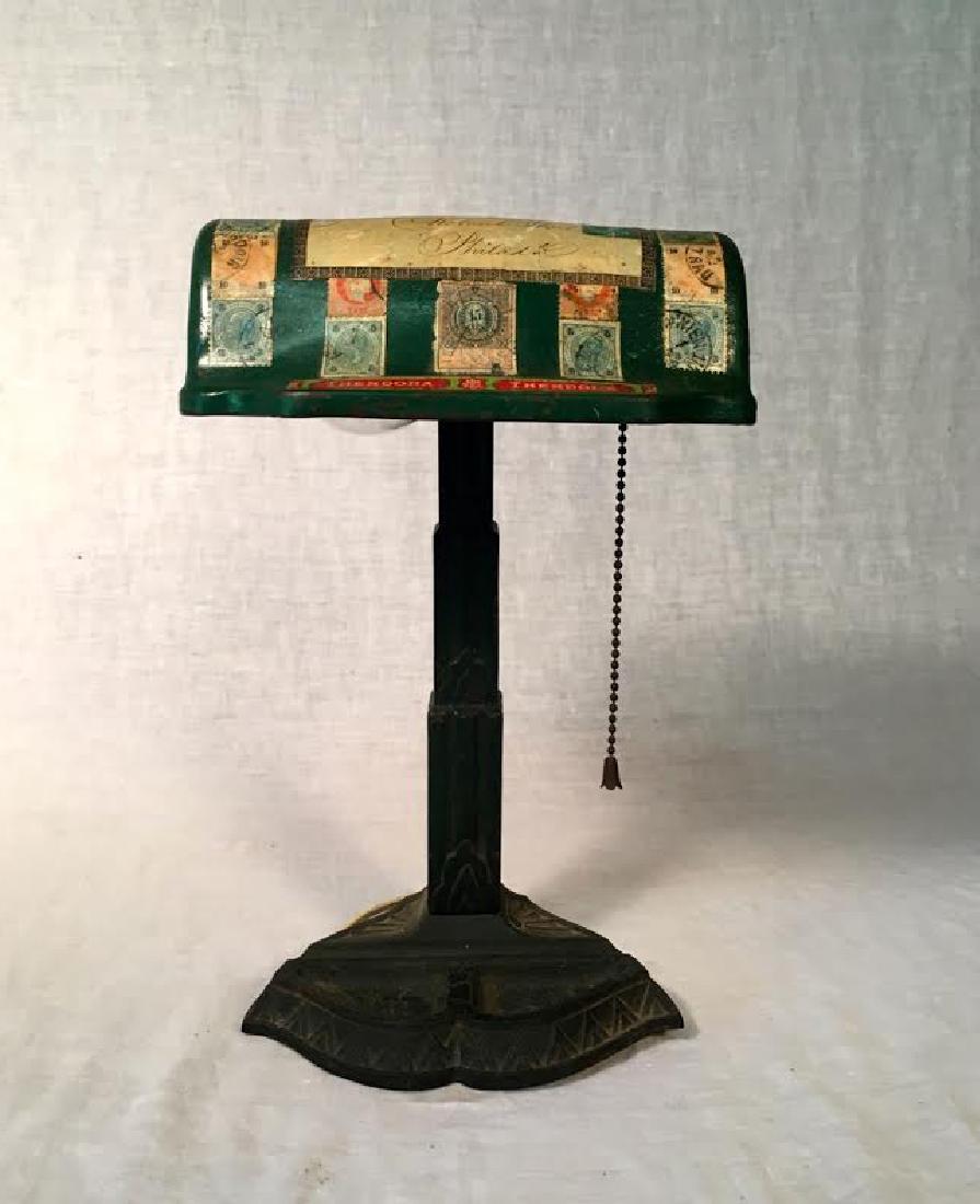 Antique Cast Iron Desk Lamp with Stamps 1910 (1 of 3)
