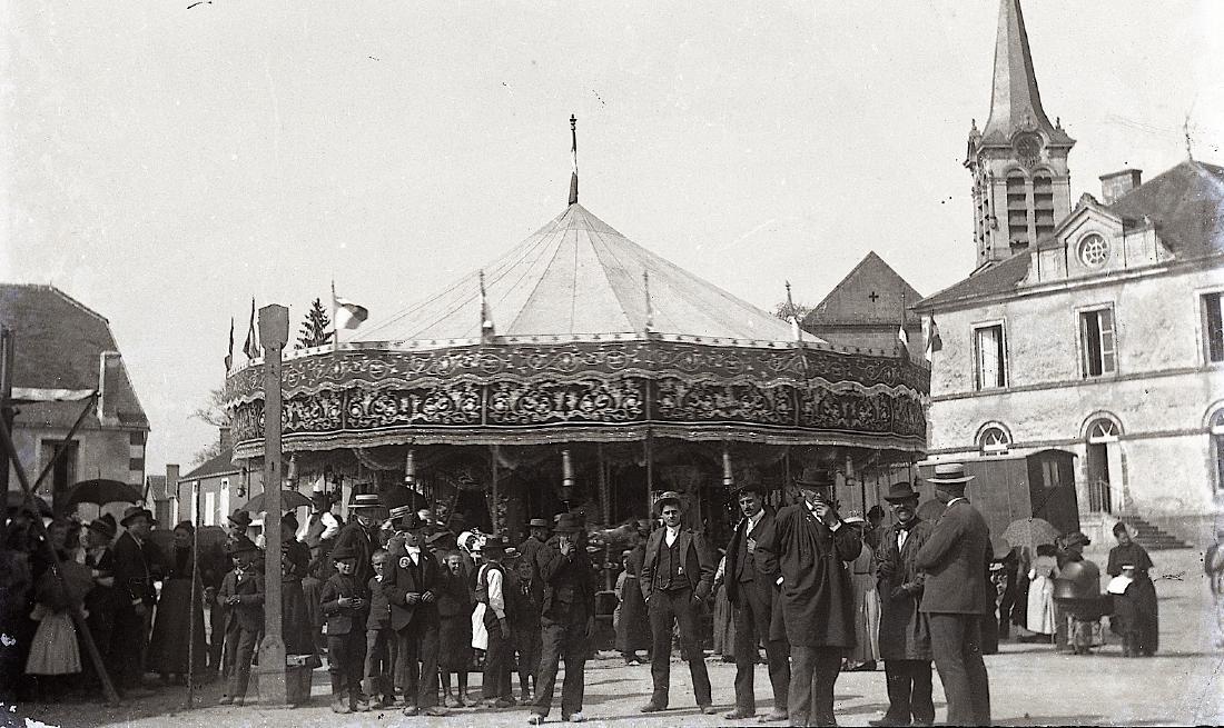 Antique Glass Photo Horse Carousel (1 of 2)