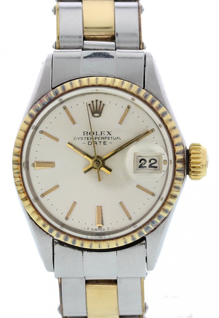 Rolex Oyster Perpetual Date 18k Yg/ss Watch (1 of 3)