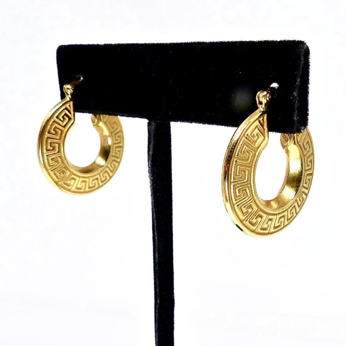 Vintage Italian 18k Gold Hoop Earrings (1 of 5)