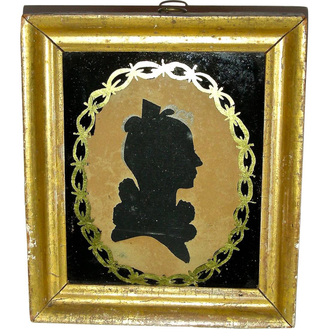 Hollow Cut Silhouette Silk Young Woman in Eglomise (1 of 9)