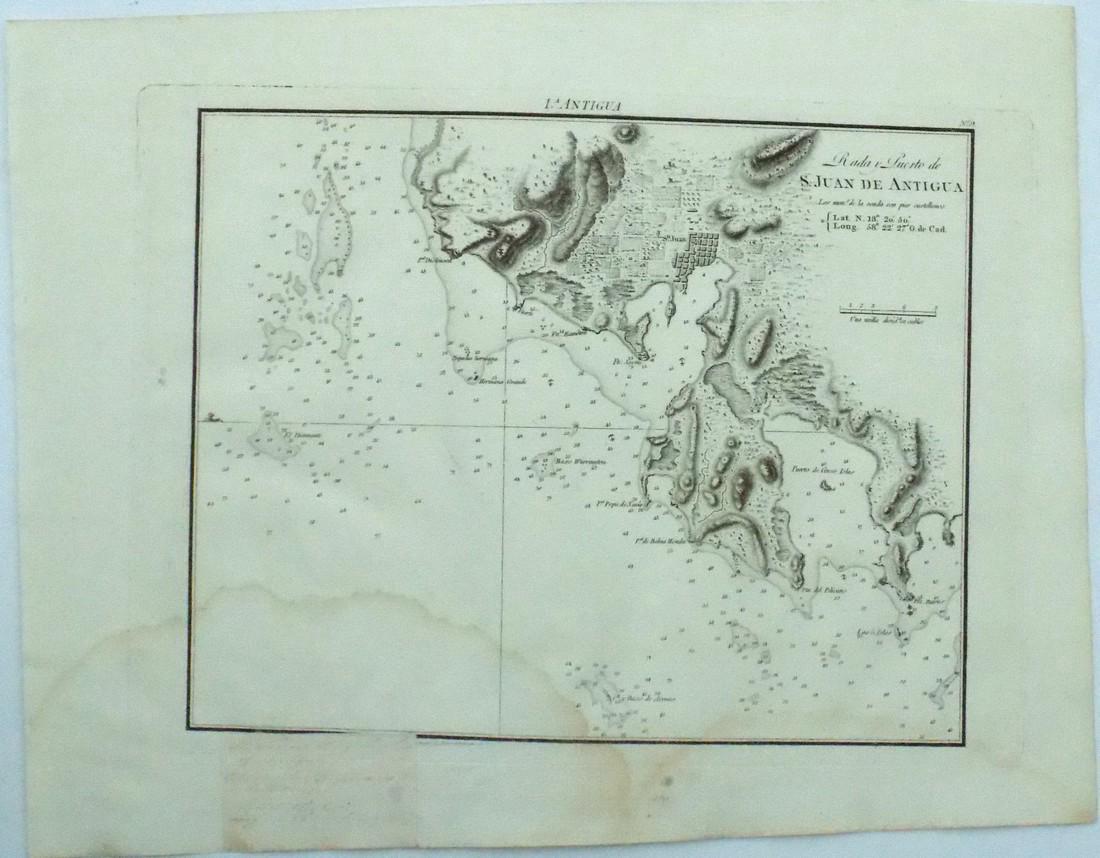 Ferrer: Antique Nautical Chart of Antigua, 1809 (1 of 4)