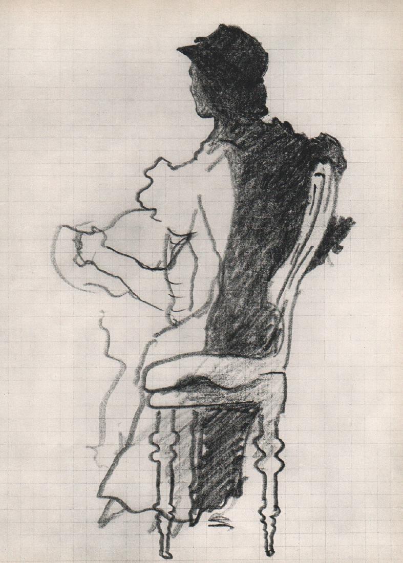 George Braque - Untitled - Gravure: This heliogravure was issued in 1955; Published by Draeger Freres for the deluxe art revue Verve Sheet size 10 x 14. Quite often these had either text or other images on the reverse. Please note that 